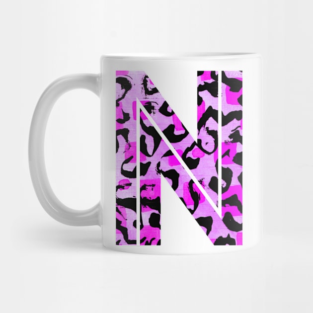 Letter N Watercolour Leopard Print Alphabet by Squeeb Creative